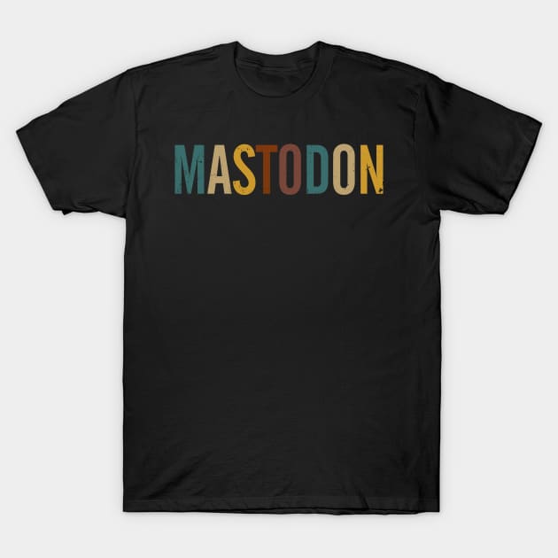 Rainbow Graphic Mastodon Proud Name Birthday 70s 80s 90s T-Shirt by Gorilla Animal